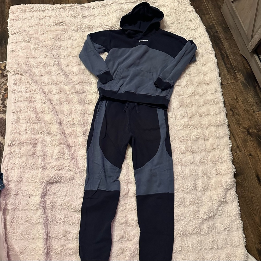 Abercrombie Kids Blue and Gray Hoodie Sweat Set